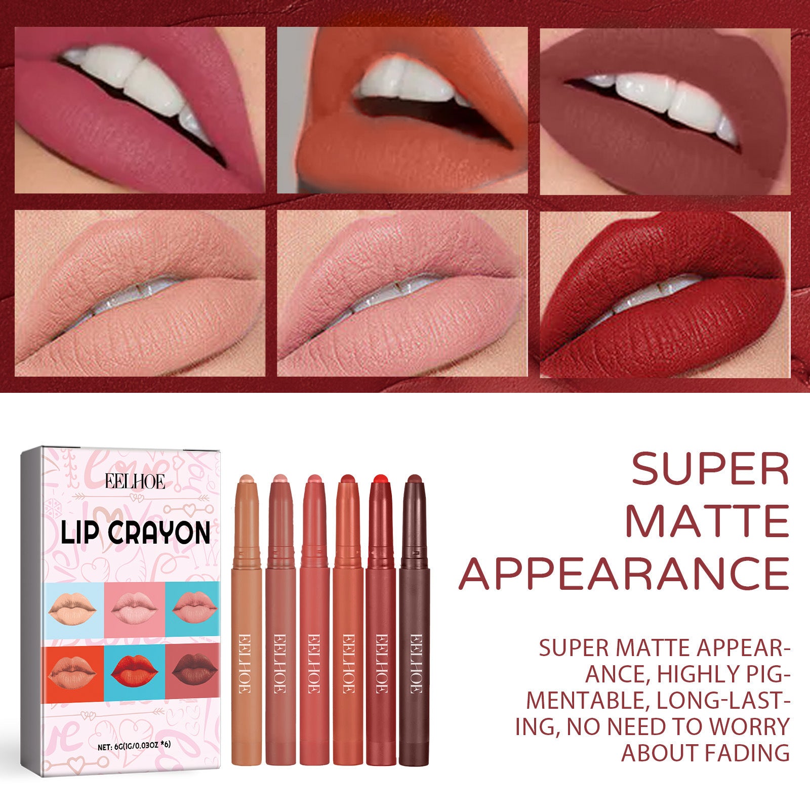 Natural matte lip liner applied on lips for precise definition