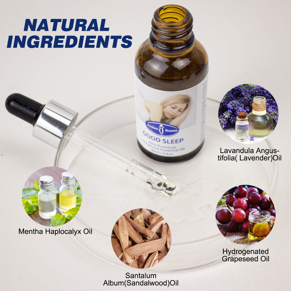 Natural essential oil bottle for promoting restful sleep and relaxation