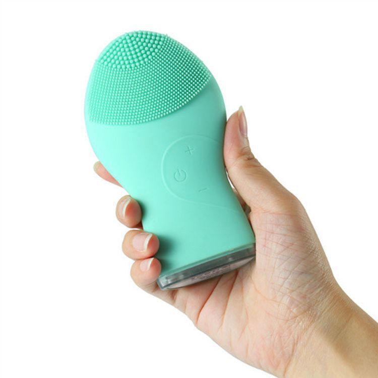 Waterproof silicone facial cleansing brush with soft bristles