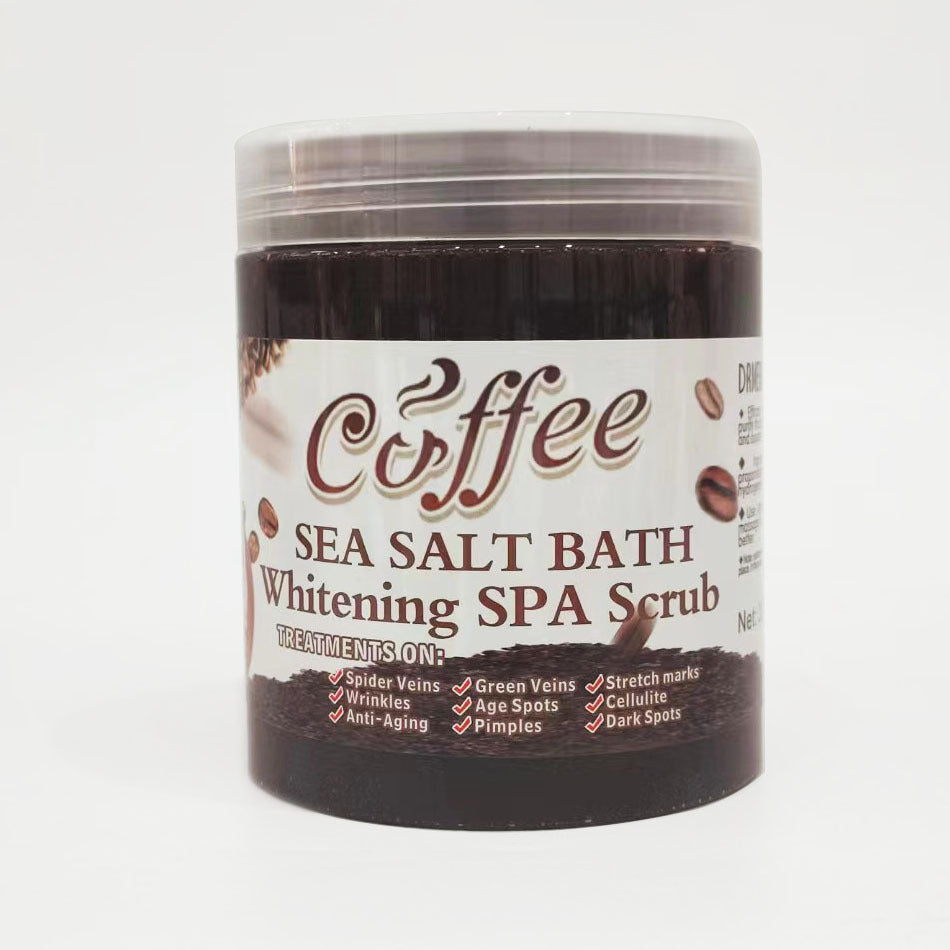 Coffee and essential oils blend in natural exfoliating body treatment