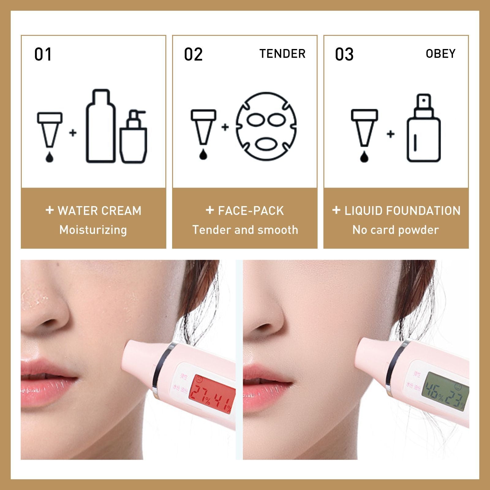 Model applying EELHOE Rice Toner for deep hydration and skin repair