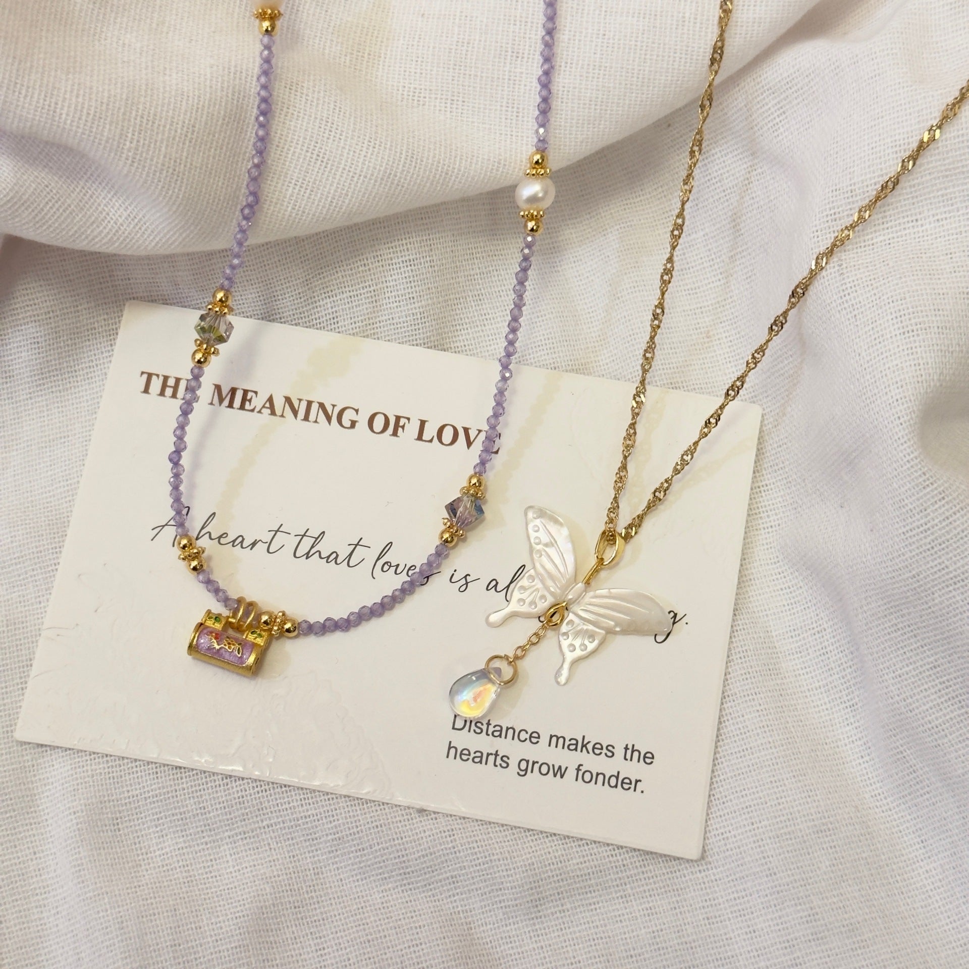 Elegant Butterfly Cold Niche Beaded Necklace | Unique Handmade Jewelry